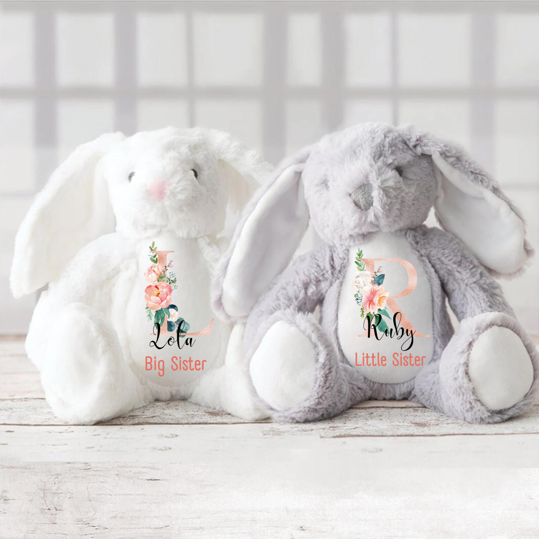 Personalised Big Sister Gifts - Big Brother Gifts - Big Sister Announcement - Little Brother Gifts - New Baby - Baby Boy Bunny - Baby Girl