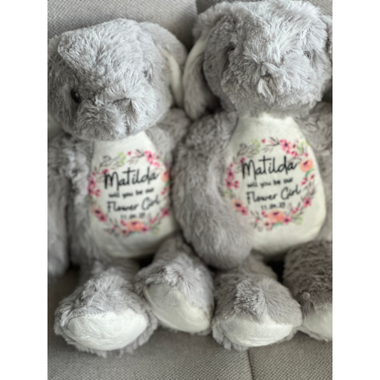 Personalised Flower Girl Gift - Personalised  - Flower Girl Gift - Bridesmaid Teddy - Flower Girl Teddy - Wedding