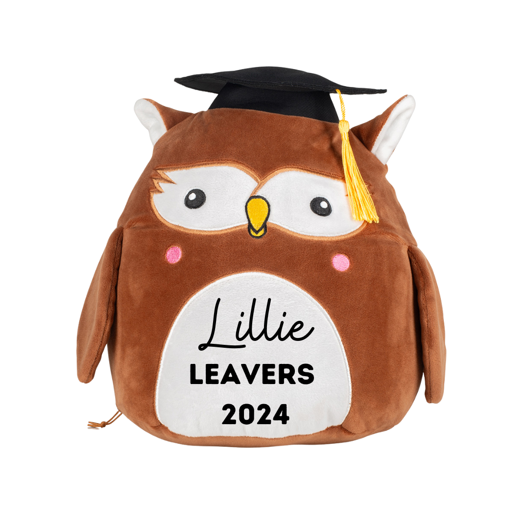 Personalised Squidgy graduation soft toy / graduation gift / nursery school university college gift/ graduation memories teddy