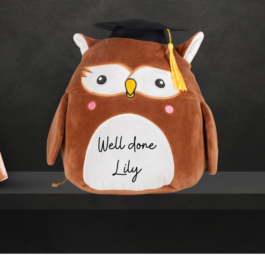 Personalised Squidgy graduation soft toy / graduation gift / nursery school university college gift/ graduation memories teddy