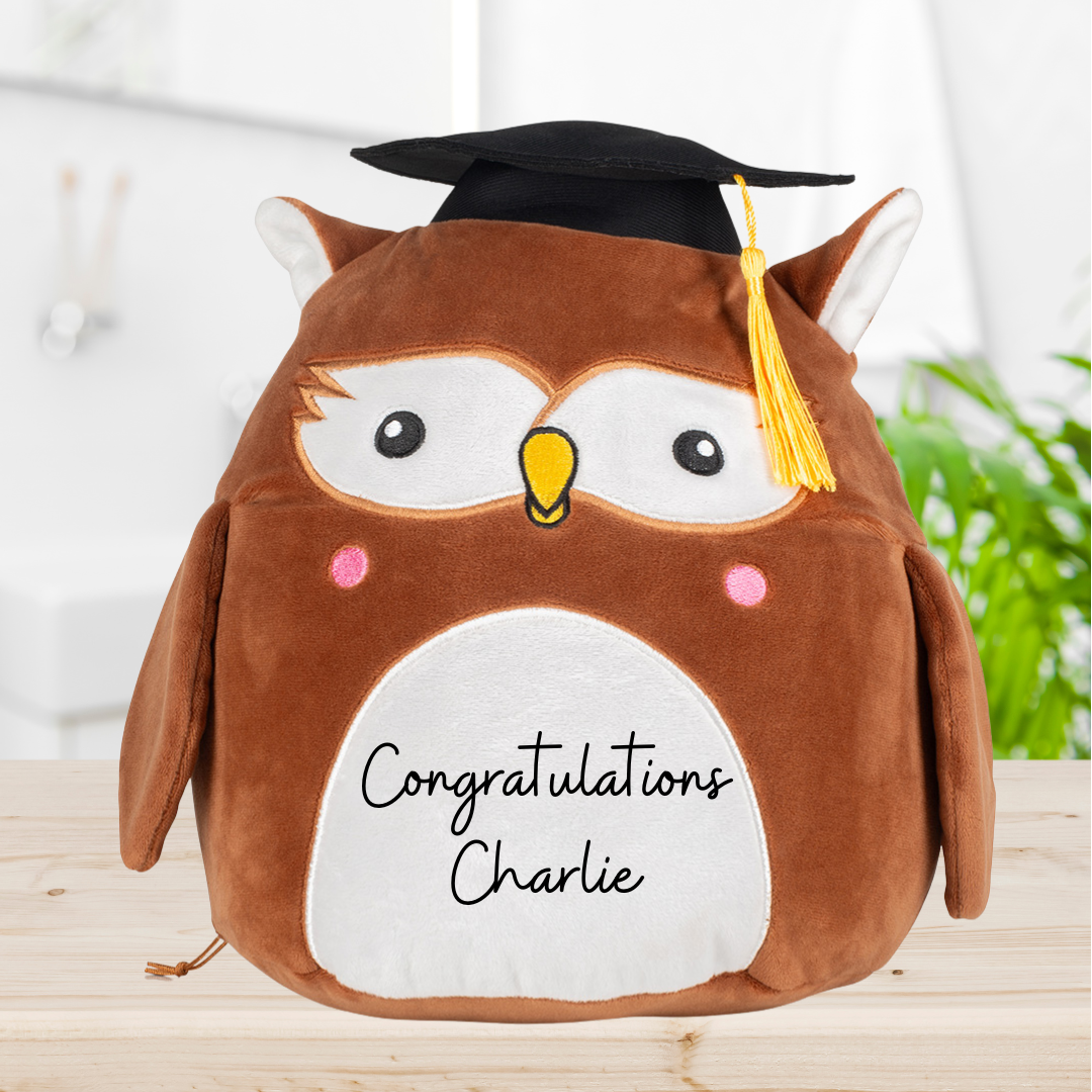 Personalised Squidgy graduation soft toy / graduation gift / nursery school university college gift/ graduation memories teddy