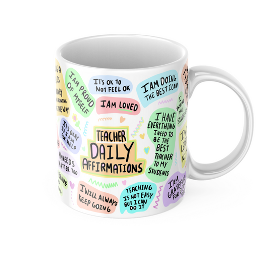 Teacher Affirmation Mug - Teacher Gift - Teacher Mug - Positivity Mug - End of Year Gift - Christmas Gift - Wellbeing Mug - Mindset