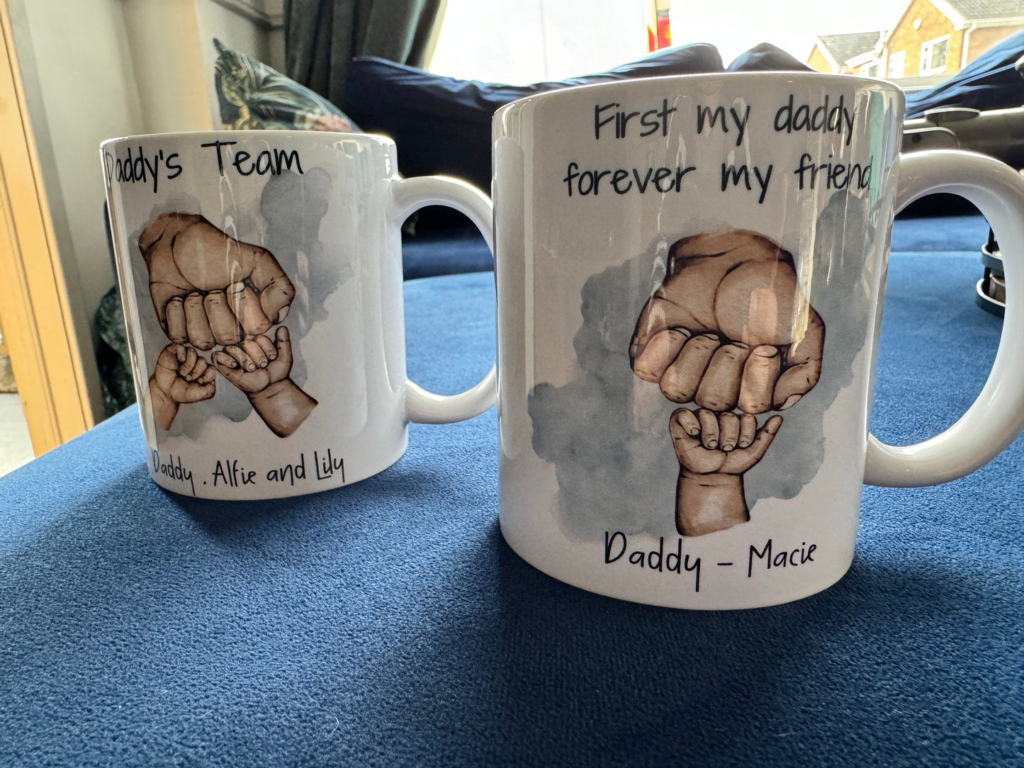 Dad Gift, Fist Bump, Personalised Mug Gift , Fathers Day Gift, Birthday Gift for Dad, Daddy, Grandad, Gift From Kids, Dads Team