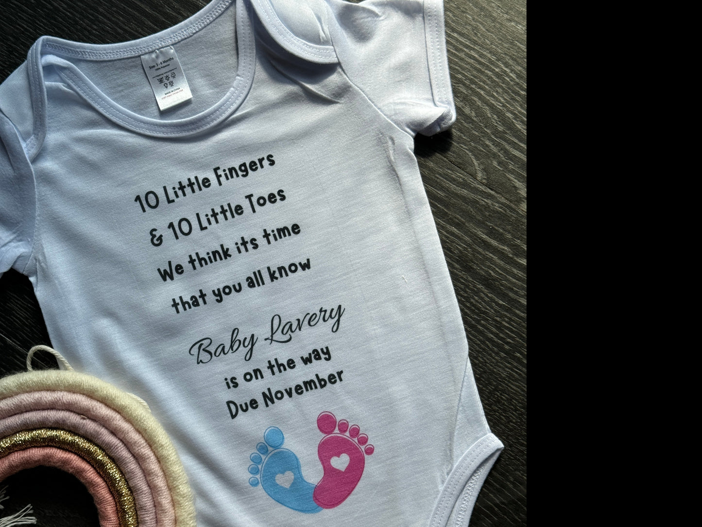 Personalised Pregnancy Announcement Vest , Baby Vest, New Baby Gift, Coming Home Gift, New Baby, Pregnancy Announcement vest