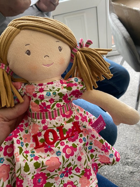 Personalised Rag Doll, Personalised Doll with Embroidered Name