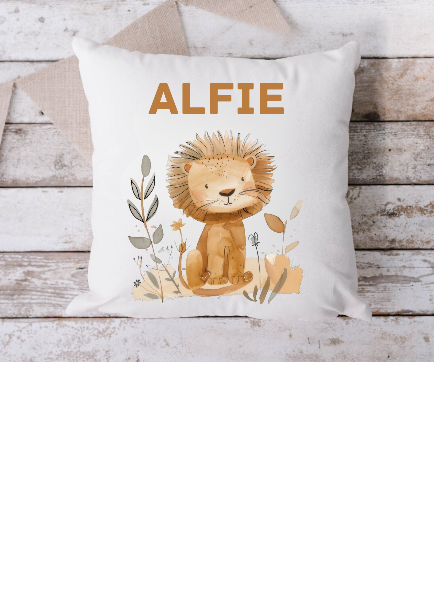 Personalised Safari Cushion , Boy's Jungle Cushion , Nursery Cushion , New Baby Gift