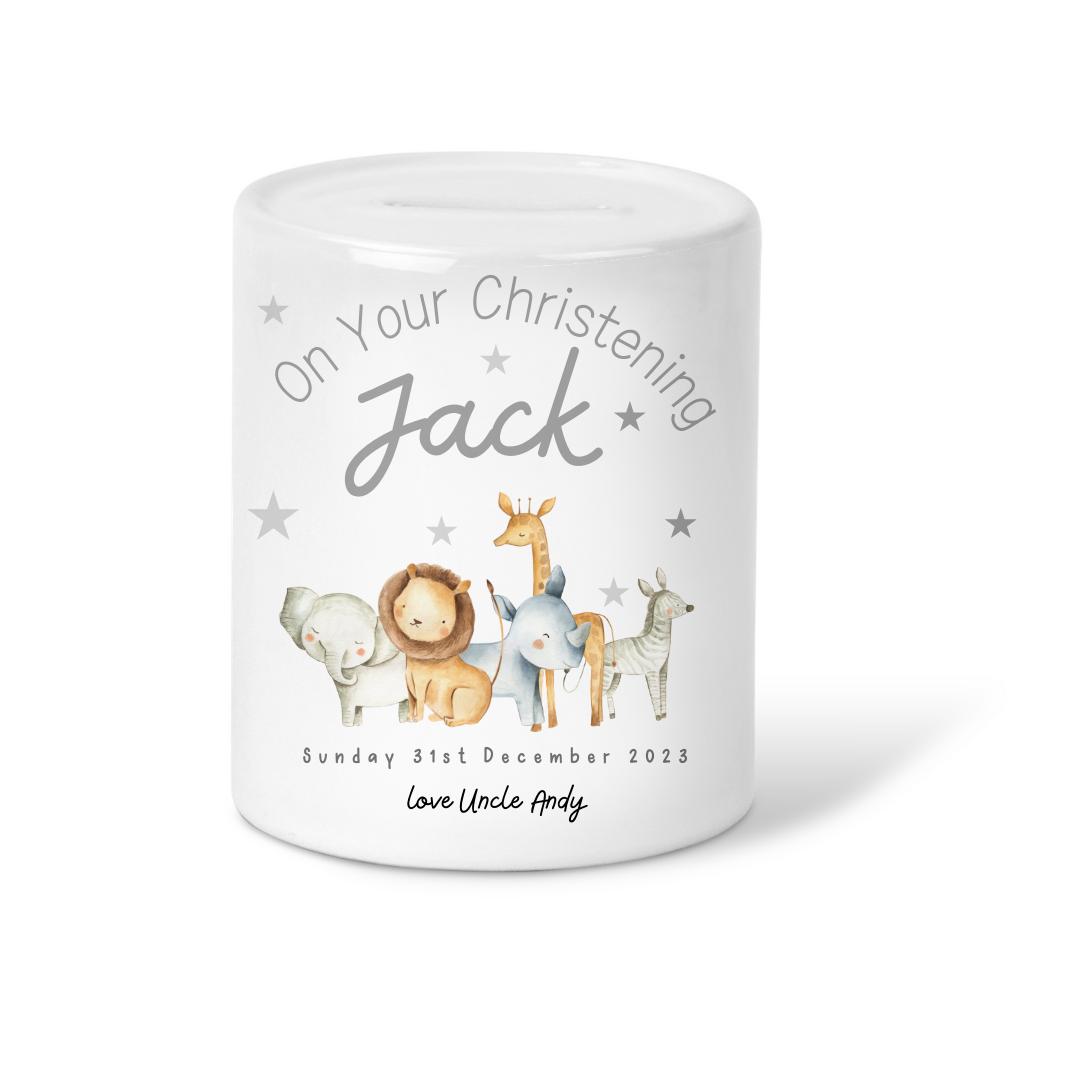 Personalised Christening Money Box - Personalised Money Box - Christening Money Box - Christening Gifts - Baby Keepsake - Baby Money Box