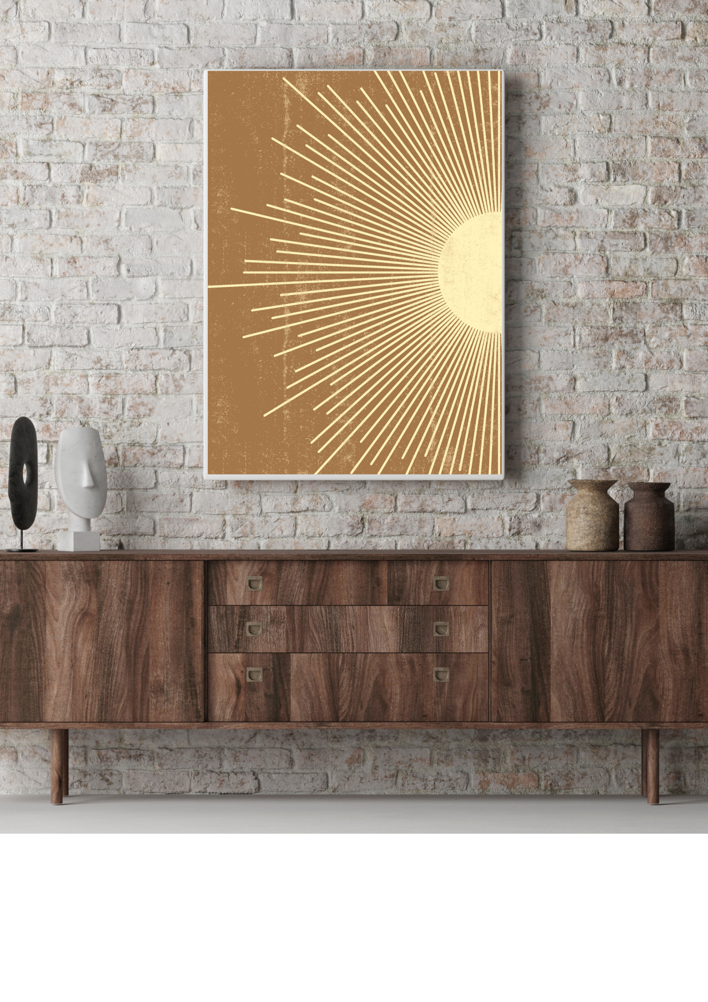 Boho Art Print, Abstract Sun ,  Minimalist Wall Art , Nordic Decor