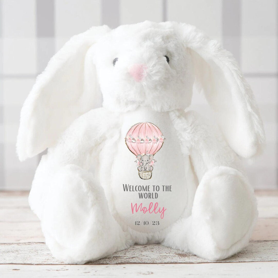 Personalised New baby ,Soft Toy, Baby Gift, Baby Shower Gift ,New Baby Gift, Baby Keepsake, Baby Boy, Baby Girl, Newborn Gift, Bunny Toy