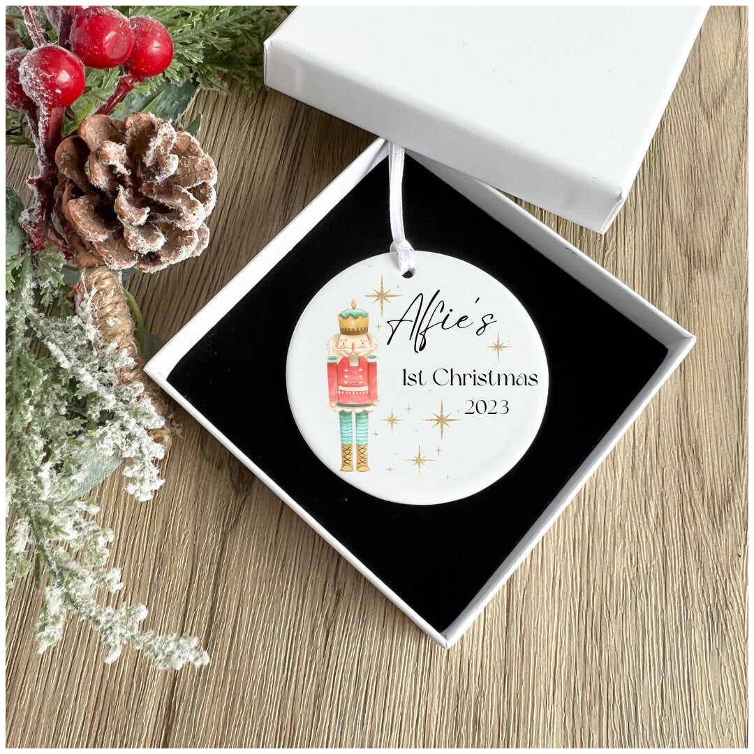 Personalised Baby's 1st Christmas , Bauble, First Christmas Ornament - First Christmas Bauble - Baby First Xmas Tree Decoration - Keepsake