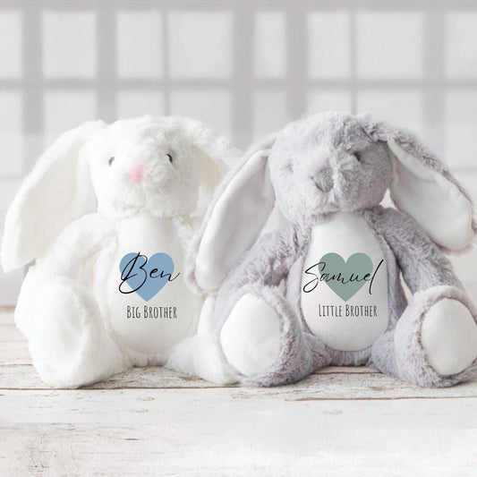 Personalised Bunny, Baby Gift,New Baby,Baby Boy Gifts,Big Brother Gift, Little Brother Gifts, New Brother Gift,Brother Gift , New Brother