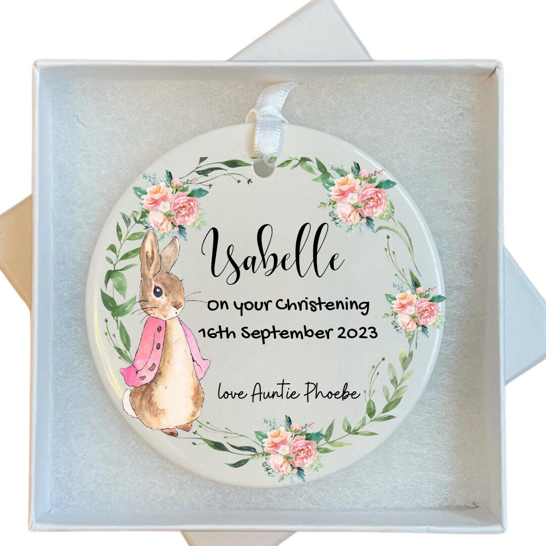 Personalised Christening Ornament - Christening Gifts - Christening Keepsake - Personalised Christening Gifts For Girls