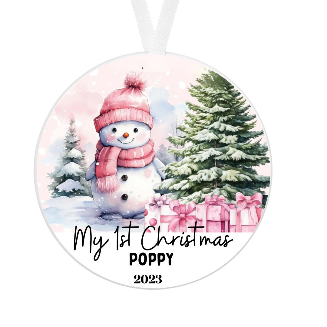 Personalised Girls First Christmas Bauble - First Christmas Ornament - First Christmas Bauble - Baby First Xmas Tree Decoration - Keepsake