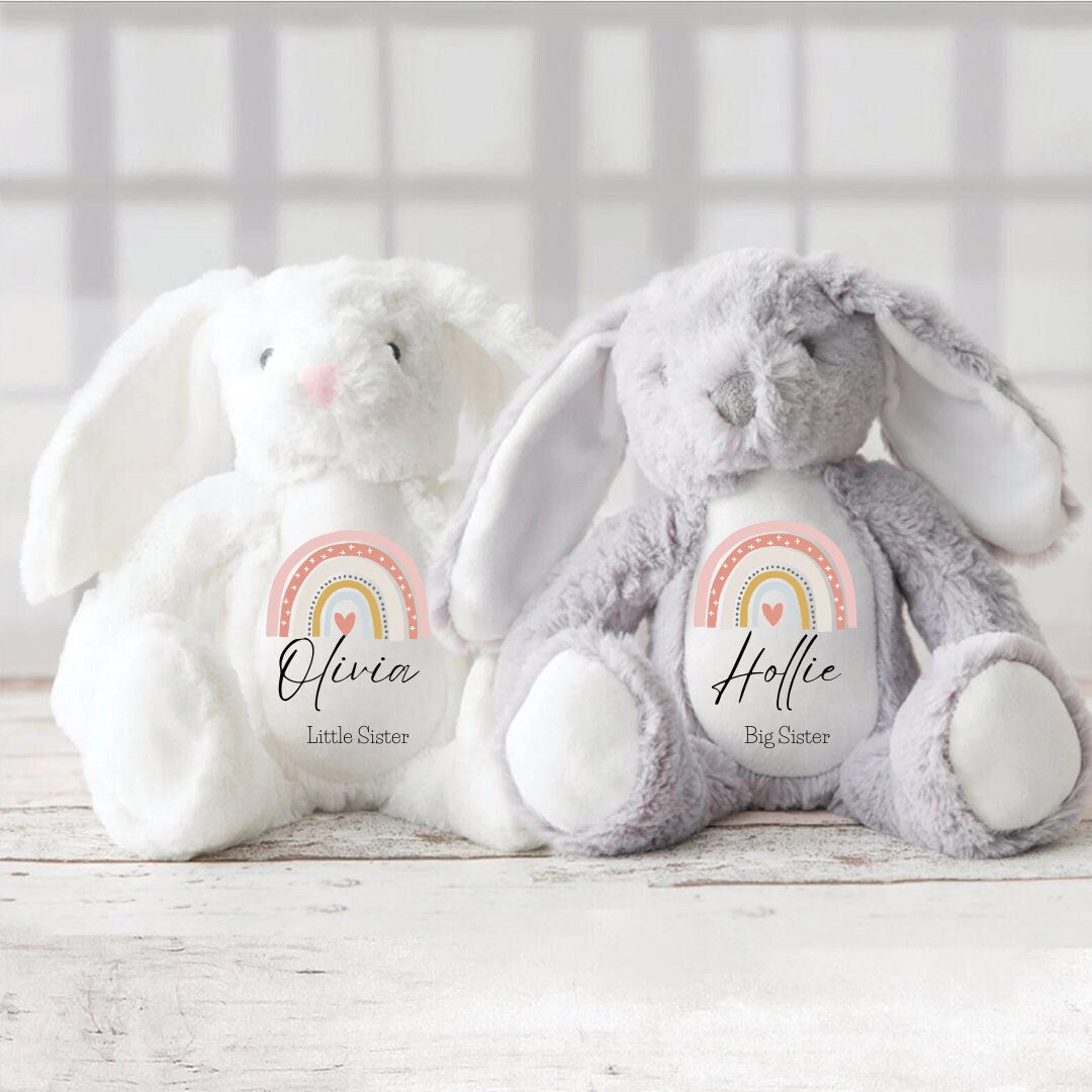 Personalised Big Sister Gifts - Big Brother Gifts - Big Sister Announcement - Little Brother Gifts - New Baby - Baby Boy Bunny - Baby Girl