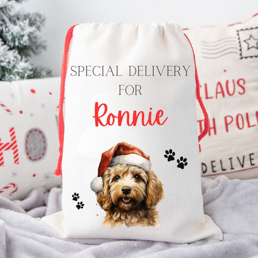 Personalised Dog Christmas Sack / Dog Xmas Sack / Christmas Dog Gift Bag / Christmas Santa Sack