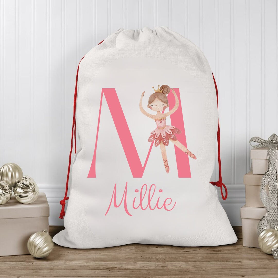 Personalised Pink Christmas Santa Sack, Christmas Toy Sack, Santa Sack ,Personalised Christmas Sack - Personalised  - Christmas Gift