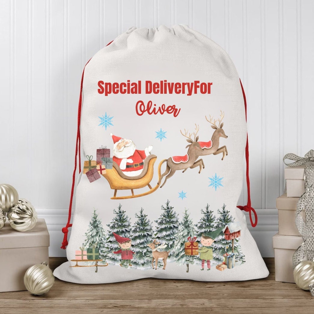 Personalised Santa Sack, Christmas Present Sack, Baby's First Christmas Gift, Christmas Stocking, Father Christmas Toy Sack