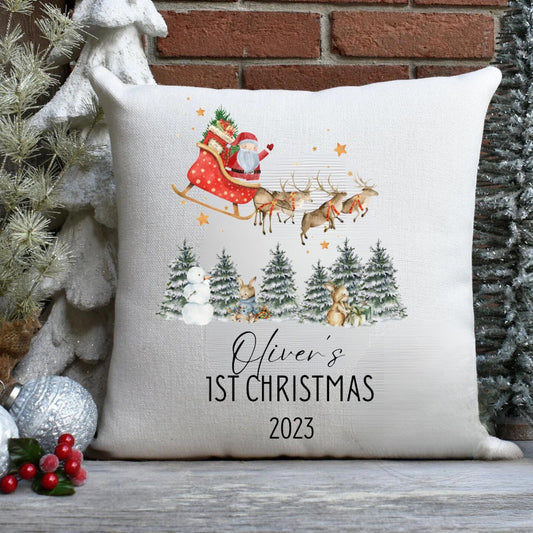 Personalised First Christmas Keepsake Cushion - Baby's First Christmas Gifts - Personalised Christmas Decorations - Christmas Cushions