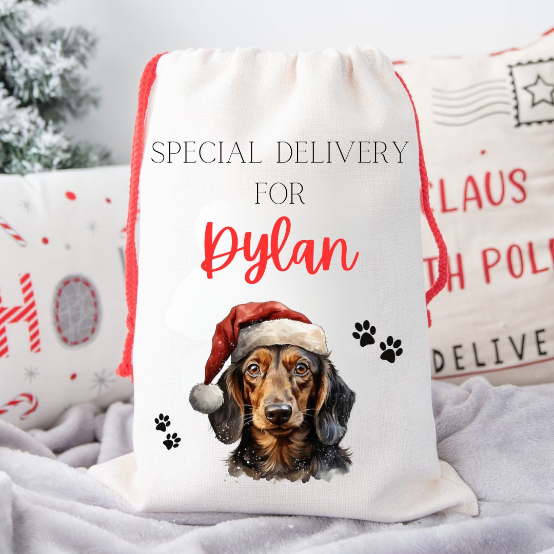 Personalised Dog Christmas Sack / Dog Xmas Sack / Christmas Dog Gift Bag / Christmas Santa Sack