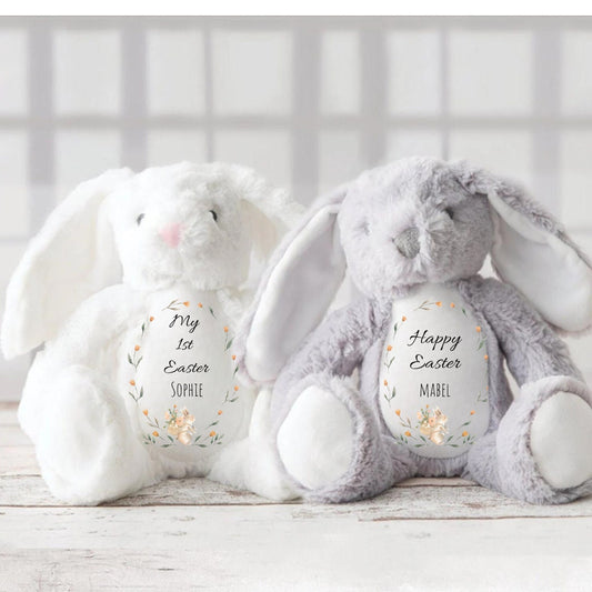 Personalised First Easter Bunny Rabbit Teddy - Personalised Easter Gift - Easter Gifts for Baby - First Easter Decorations - Easter Bunny