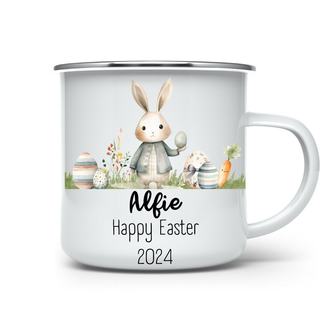 Personalised Easter Mug - Easter Bunny Mug - Easter Gifts For Kids - Personalised Mug - Easter Bag - Initial Mug - Easter tin Mug